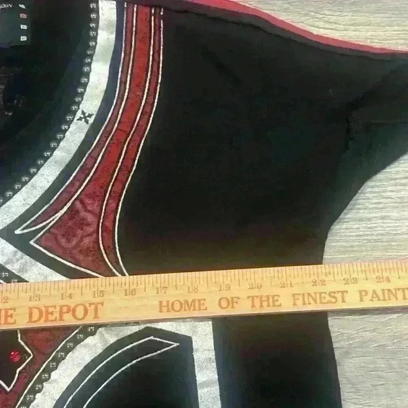 The Saints Sinphony S/S Shirt Womens 2X Studded Embellishment Cross Rock Biker - Picture 11 of 15